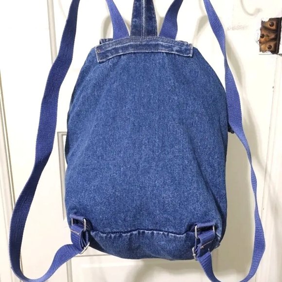 VINTAGE Y2K Jaclyn Looney Tunes Tweety Bird Beaded Denim Jean Big Backpack Bag - Picture 5 of 13